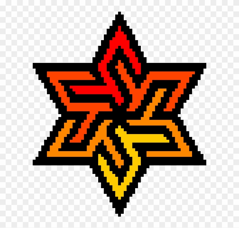 Perler Beads Patterns On A Star - Rainbow Star Pixel Art Clipart #5340651