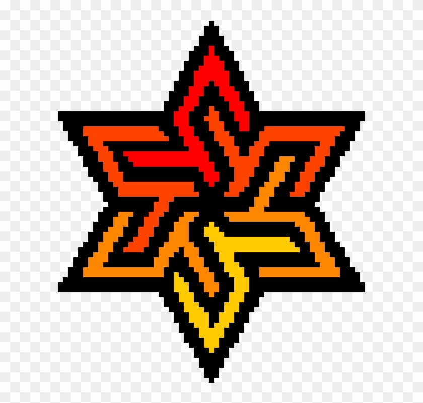 Perler Beads Patterns On A Star - Rainbow Star Pixel Art Clipart