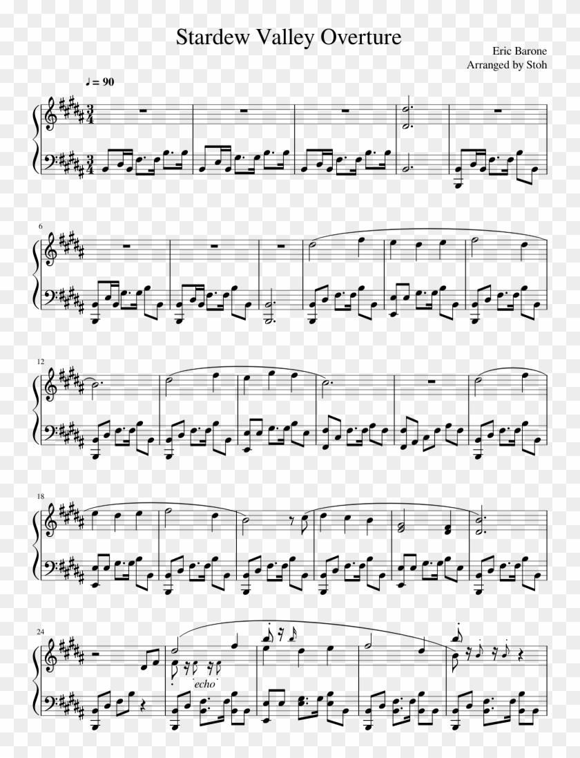 Stardew Valley Overture Sheet Music Composed By Eric - Don T Know My Name Piano Sheet Music Clipart