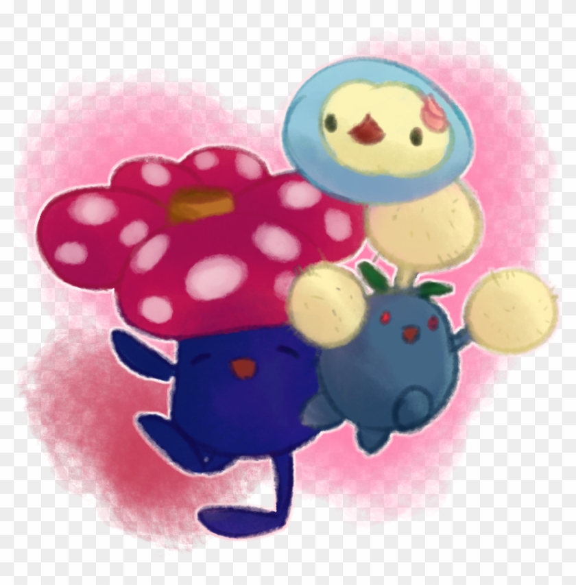 Vileplume's Best Friends Are Jumpluff And A Shiny Solosis - Cartoon Clipart