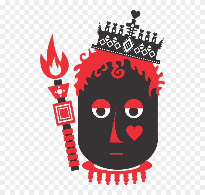 King Hearts Suit Crown Letters Deck Game - Rei De Copas Png Clipart