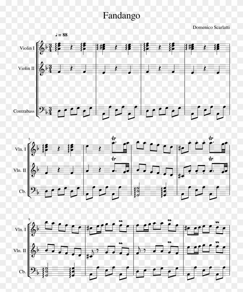Fandango Sheet Music Composed By Domenico Scarlatti - Sheet Music Clipart