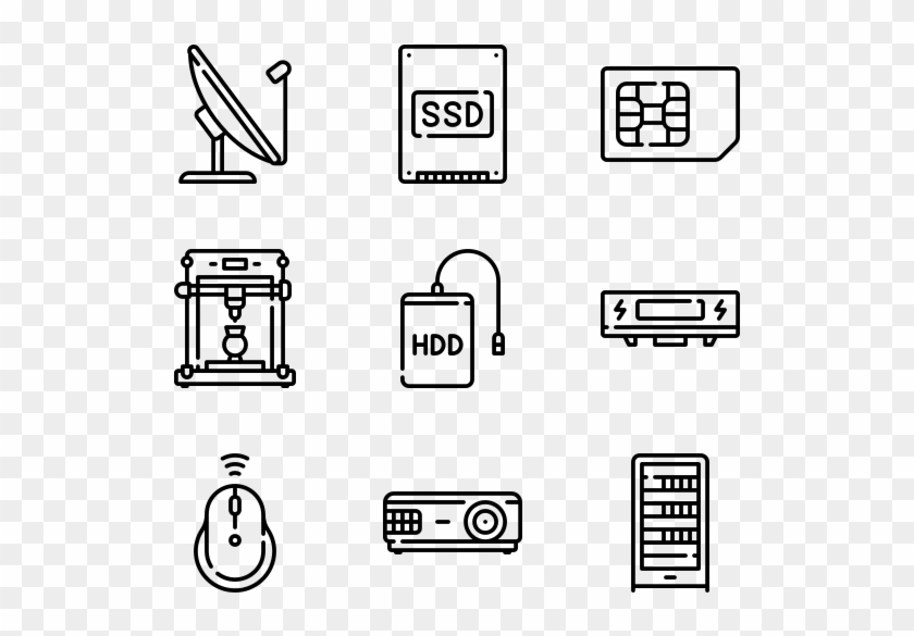Hardware - Wireframe Icons Clipart #5344822