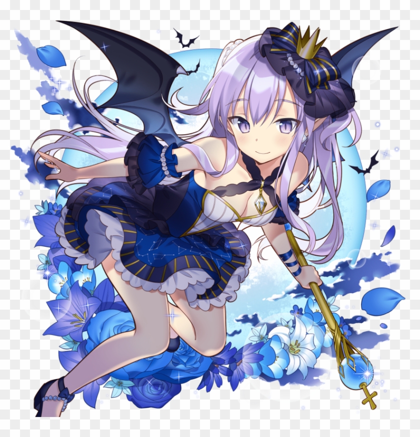 1girl Bare Shoulders Black Wings Blush Breasts Cleavage - ウチ 姫 バーバラ Clipart