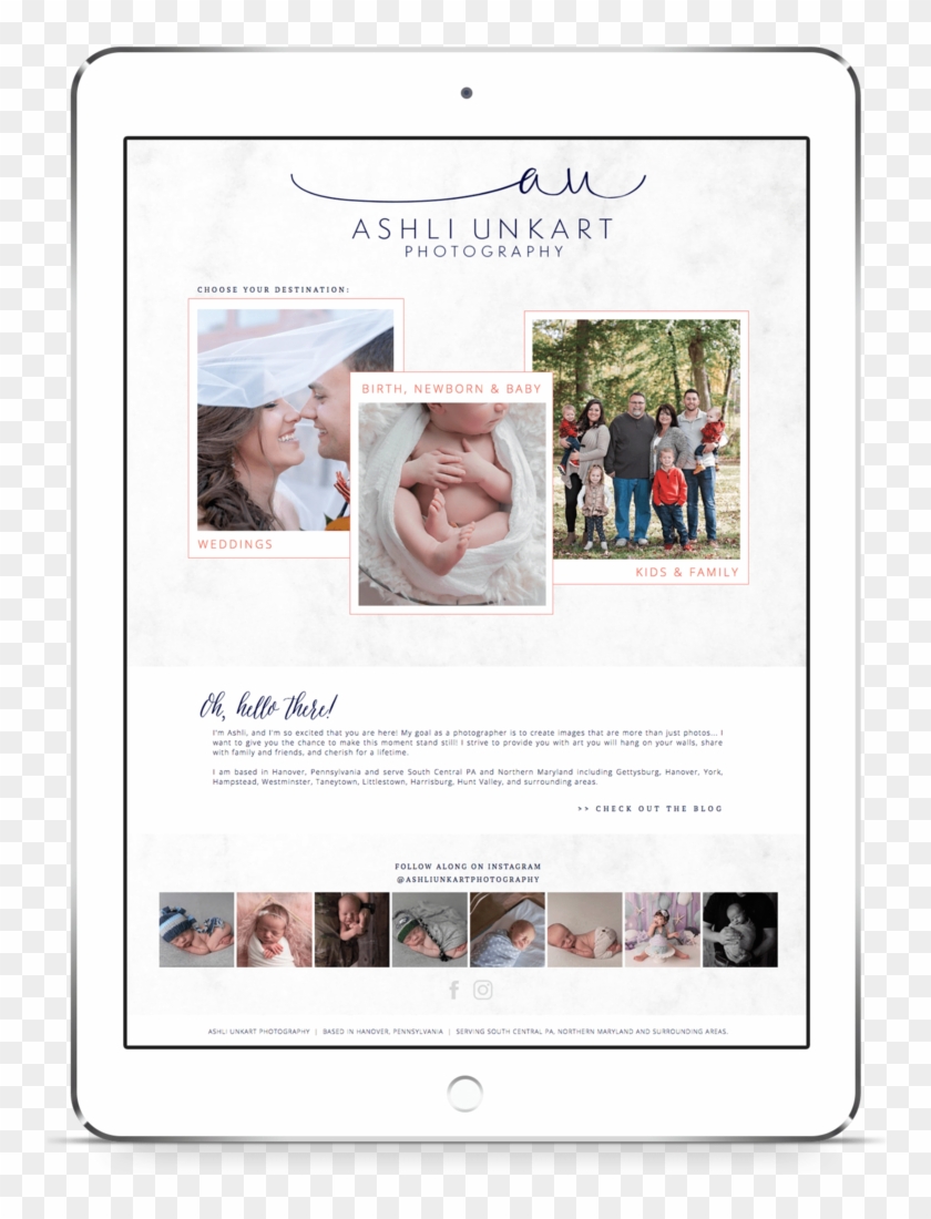 Ipad Image Of A Showit Template Customization By Crystal - Circle Clipart