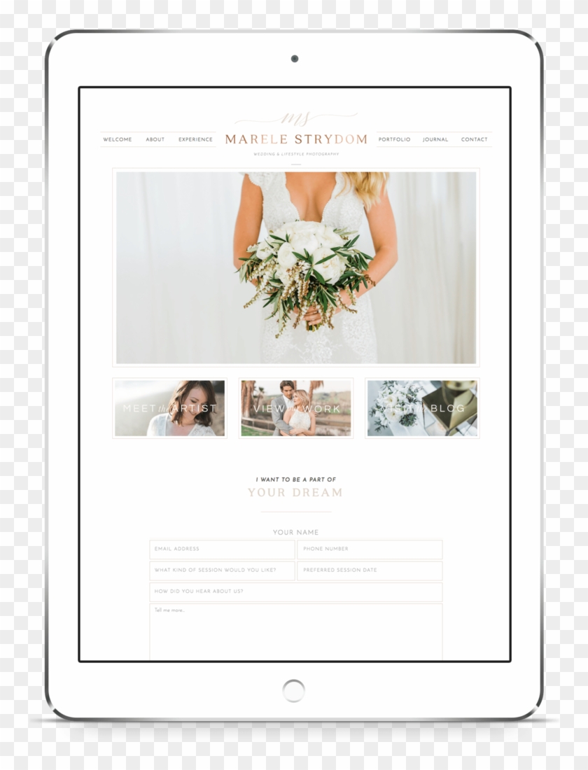 Ipad Image Of A Showit Template Customization By Crystal - Website Clipart
