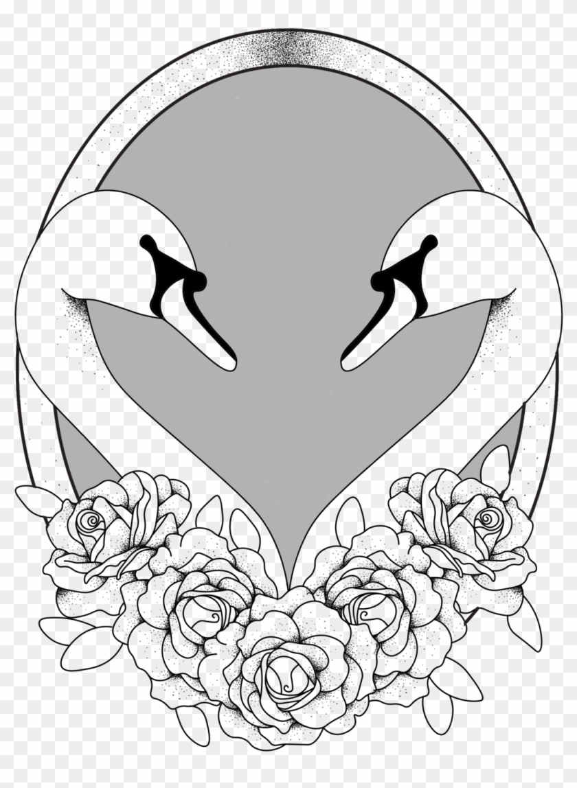Crosshatch Drawing Bird - Swan Clipart #5346617