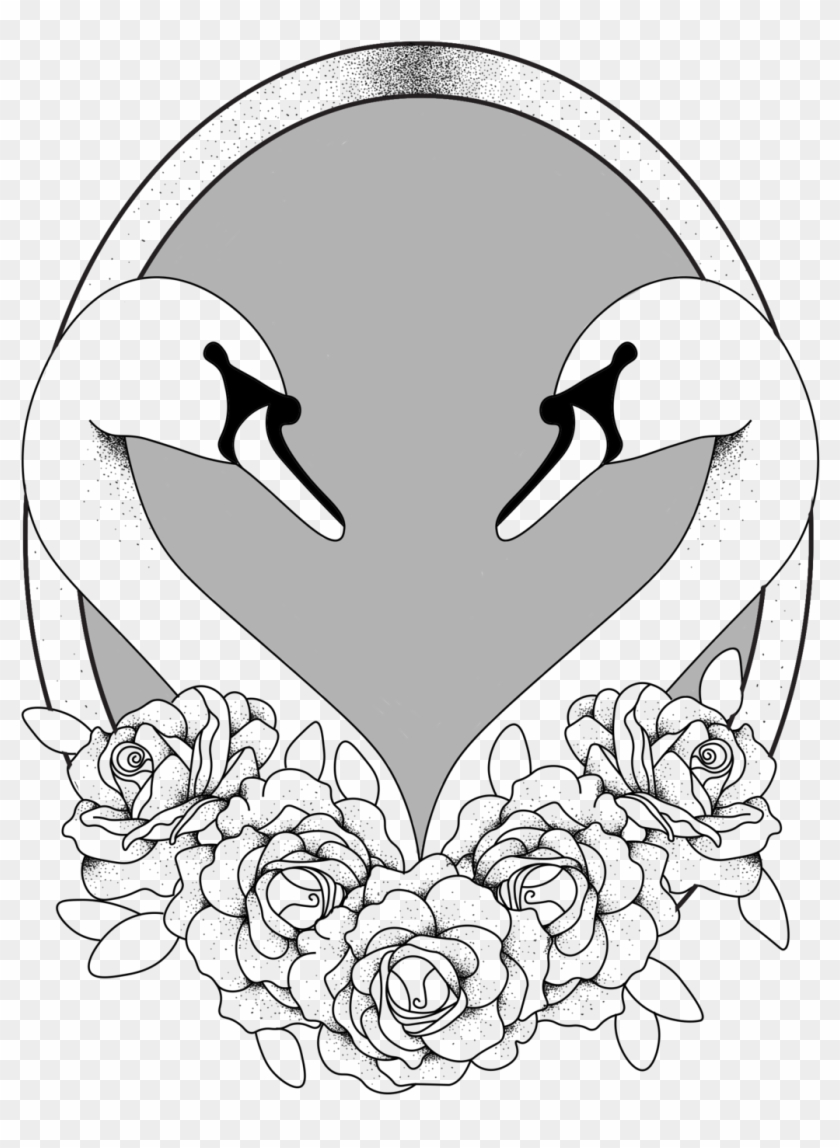 Crosshatch Drawing Bird - Swan Clipart