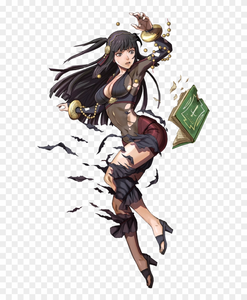 1girl Black Hair Breasts Cleavage Fire Emblem Fire - Fire Emblem Heroes Rhajat Clipart #5347054