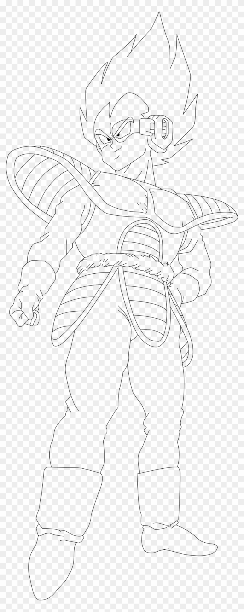 Scouter Vegeta Lineart - Line Art Clipart