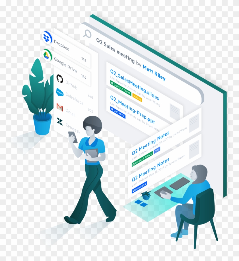 Es Hero - Dropbox Meeting Illustration Clipart