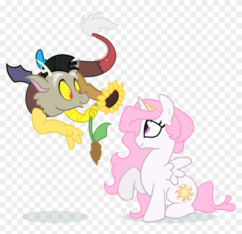 Princess Celestia Fluttershy Pink Cartoon Mammal Fictional - Young Discord And Celestia Clipart