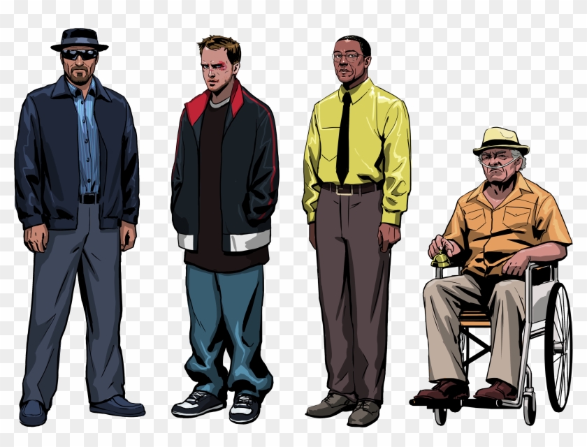 Walter White, Jesse Pinkman, Gus Fring, And Hector - Wheelchair Clipart