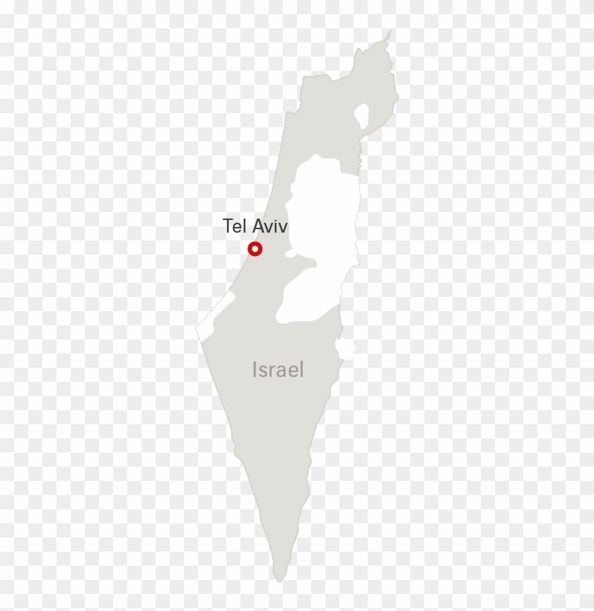 Map Of Israel With Destination Tel Aviv - Flugzeit Zürich Tel Aviv Clipart #5348697