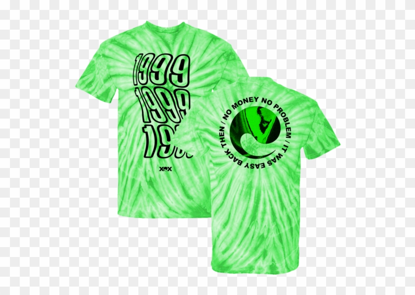 The Charli Xcx '1999 Neon Green Tie Dye T-shirt' Features - Charli Xcx 1999 Merch Clipart #5350156