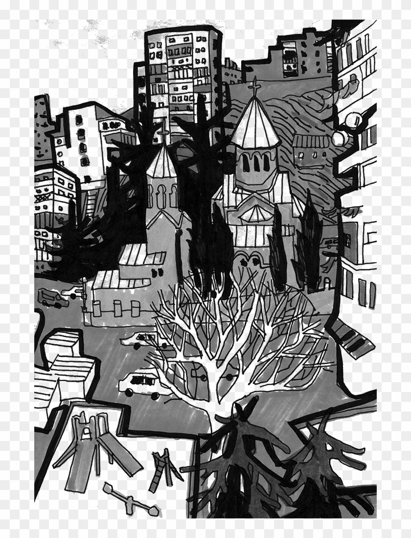 In Tbilisi - Illustration Clipart