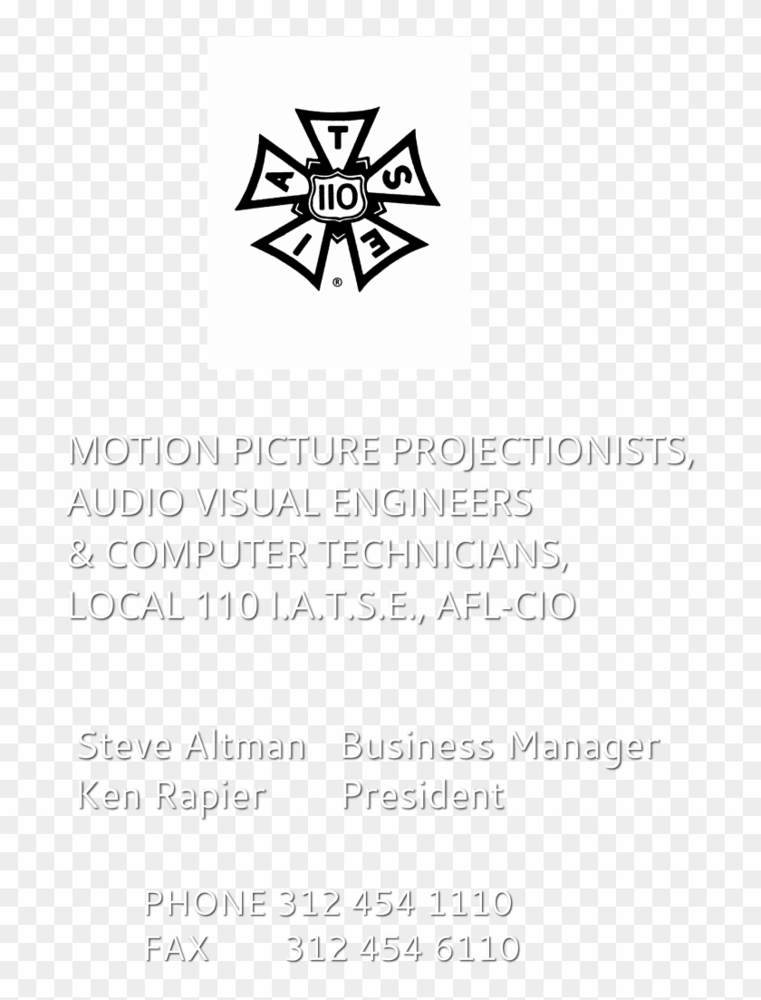 Motion Picture Projectionists, Audio Visual Engineers - Poster Clipart #5351263