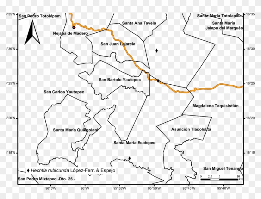 Distribución Conocida De Hechtia Rubicunda López-ferr - Map Clipart #5351648