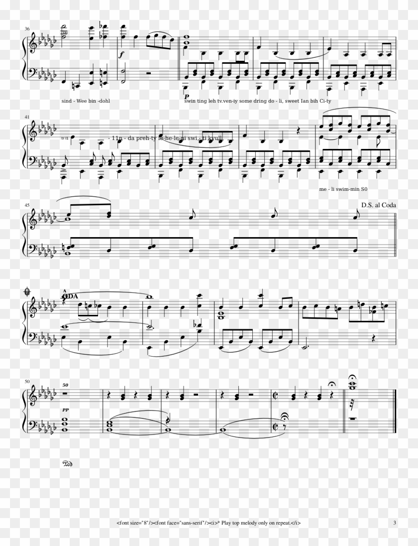 End Credits Sheet Music Composed By Bruno Coulais 3 - Johanna Piano Sweeney Todd Clipart