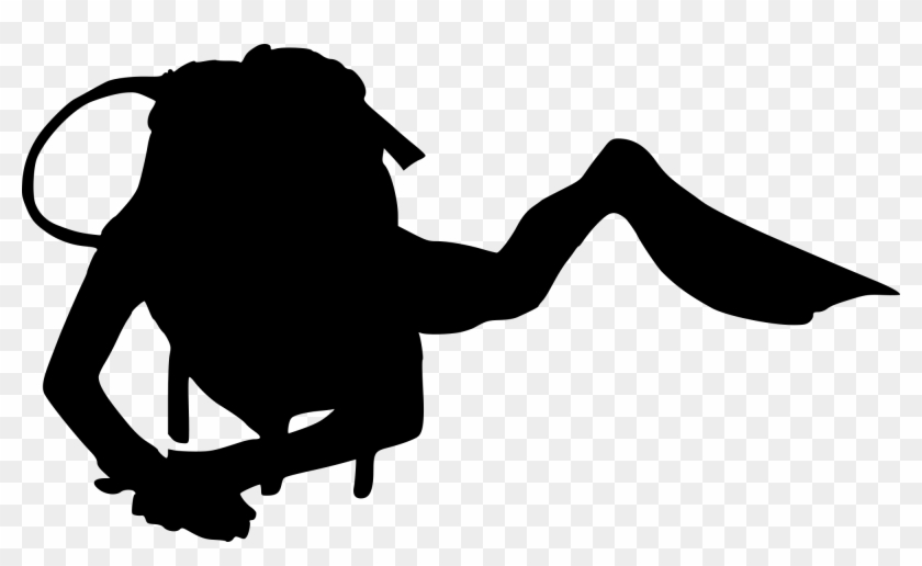 Scuba Diver Silhouette Clip Art At Getdrawings - Scuba Diving - Png Download #5352679