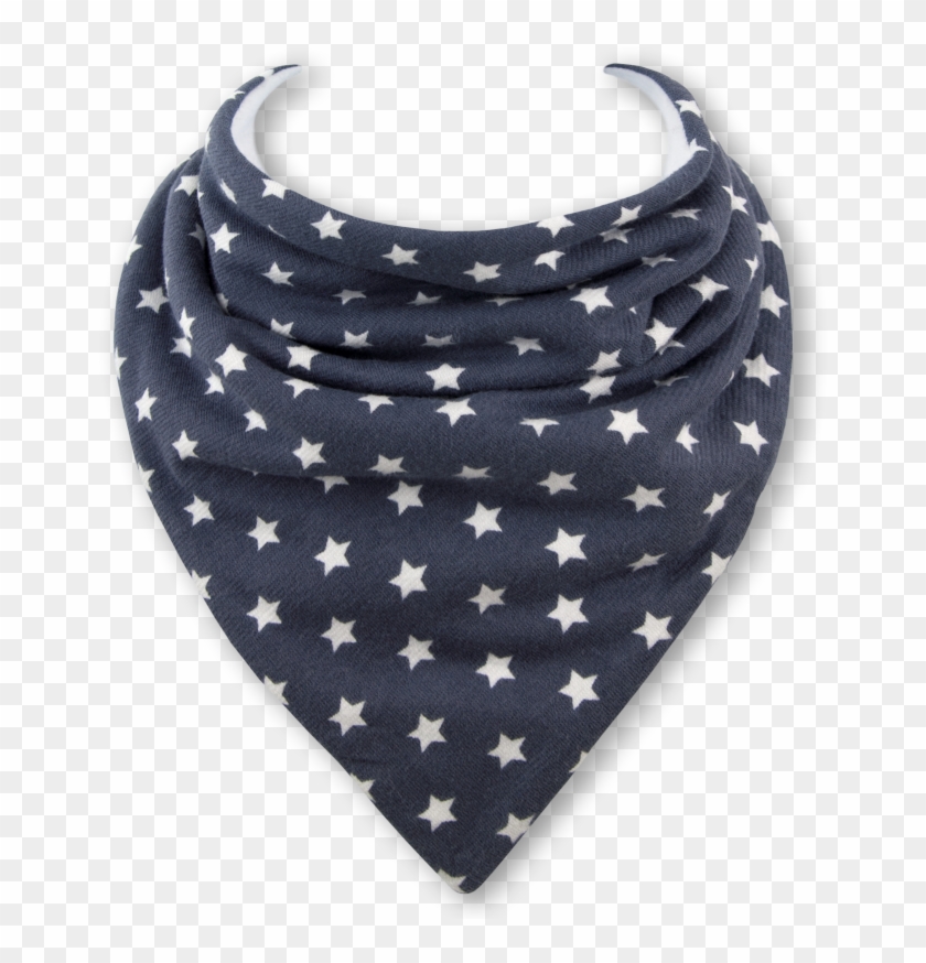 Grey Stars, Grey Bandana Bib With White Stars, Baby/toddler - Polka Dot Clipart