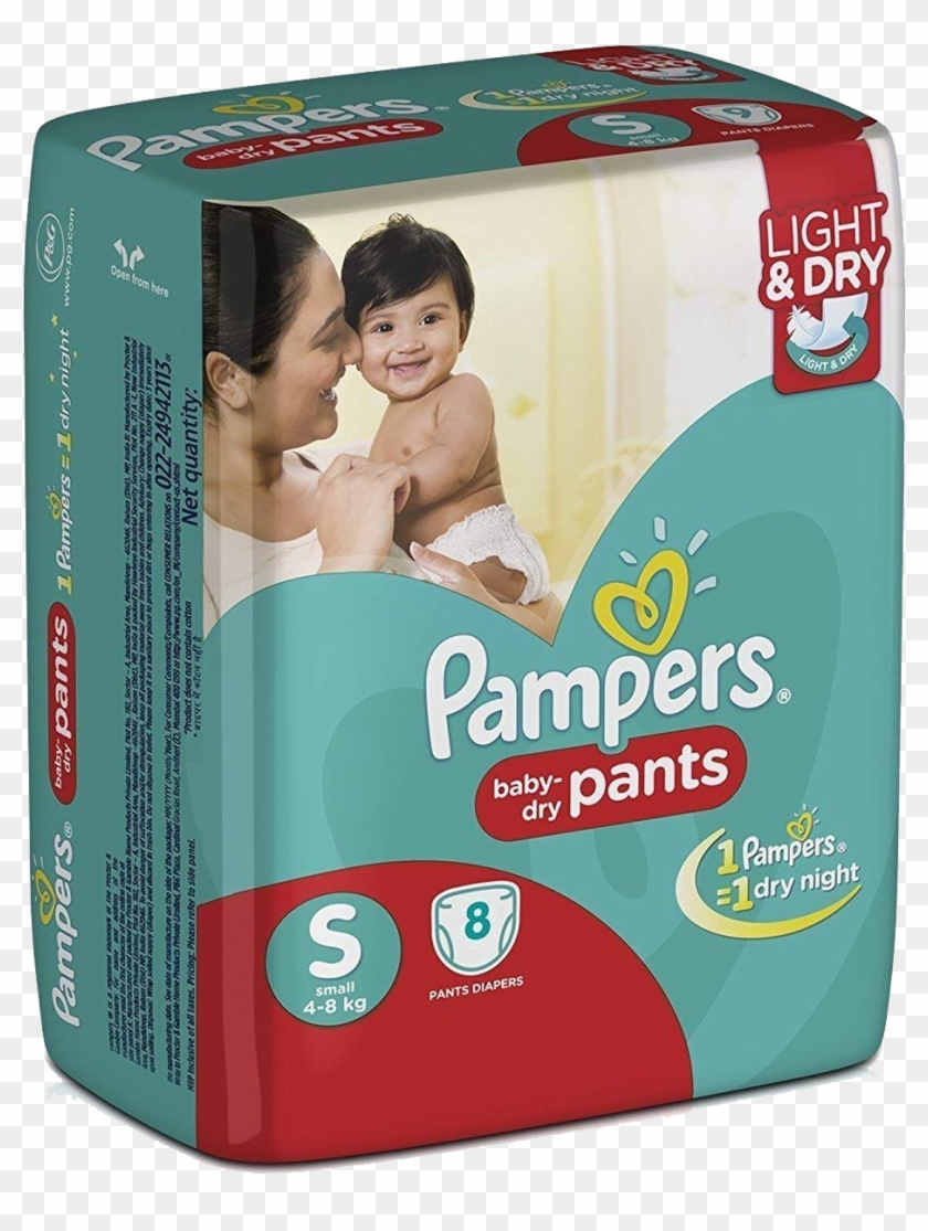 Pampers Baby Dry Pants Small Size 8 Pads - Carton Clipart