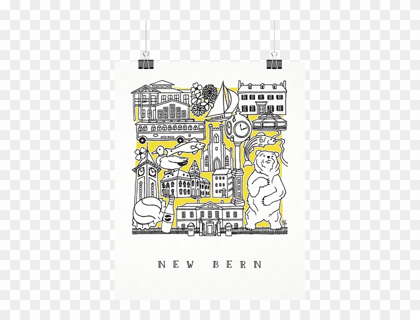 New Bern Print Template 8 X 10 - Illustration Clipart