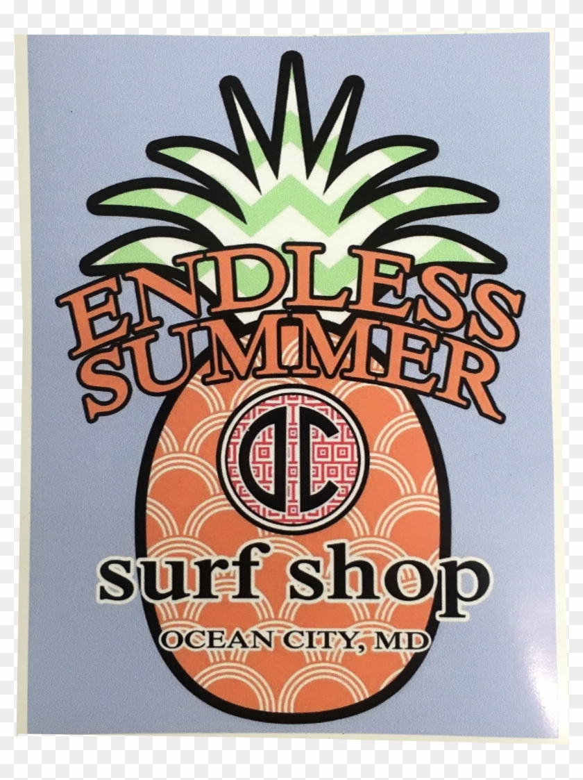 Endless Summer Surf Shop Pineapple Sticker - Poster Clipart #5356417