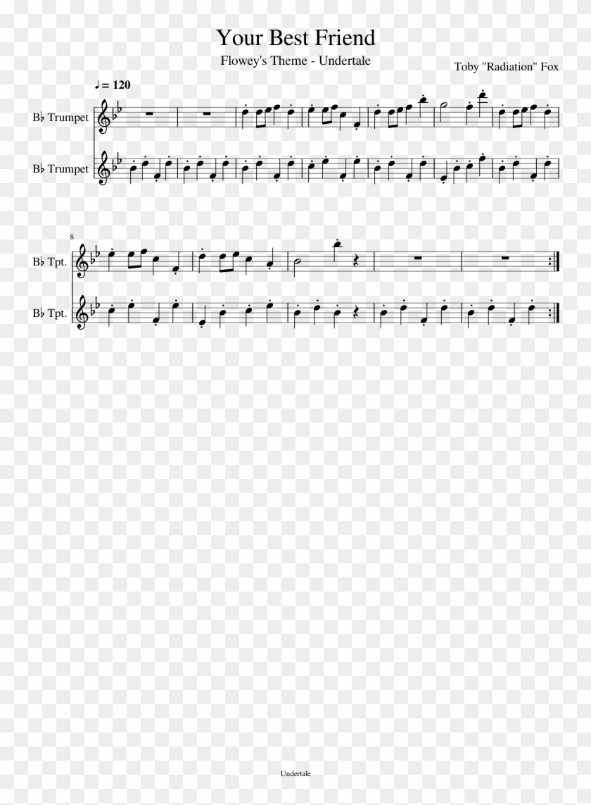 Your Best Friend Sheet Music Composed By Toby "radiation" - Your Best Friend Undertale Alto Sax Clipart