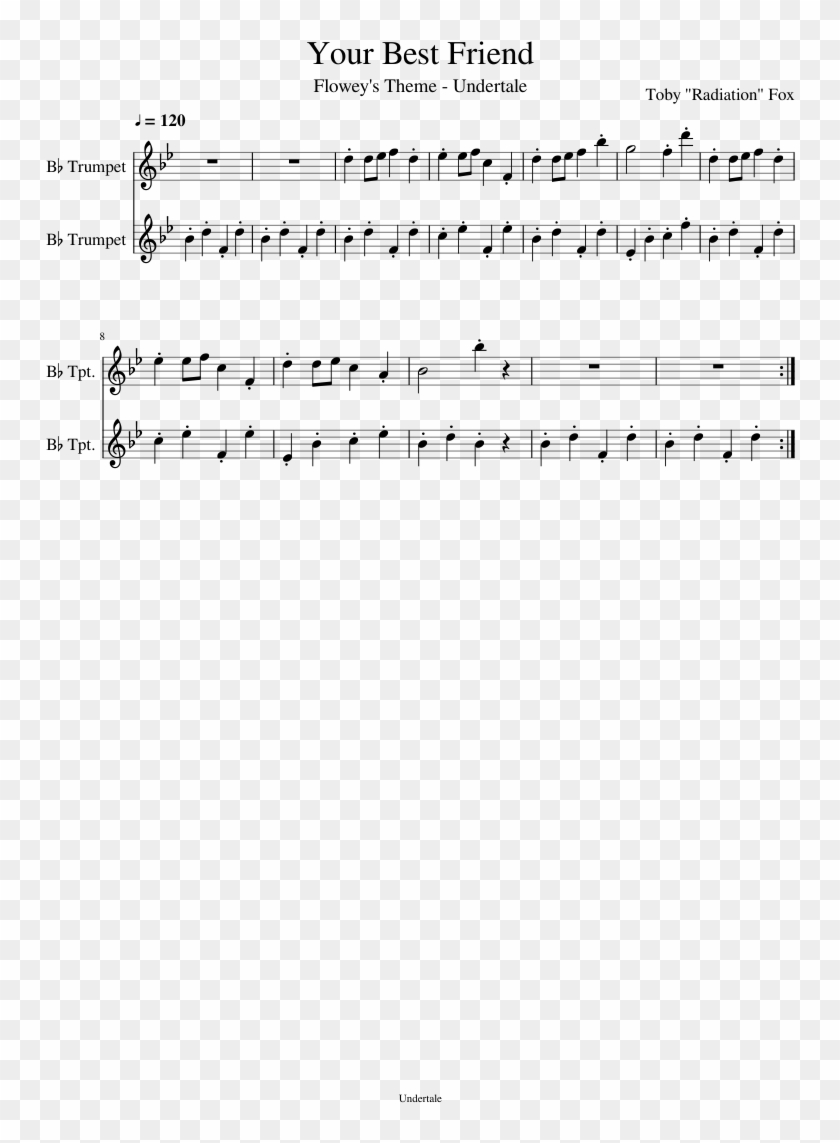 Your Best Friend Sheet Music Composed By Toby "radiation" - Your Best Friend Undertale Alto Sax Clipart #5356822