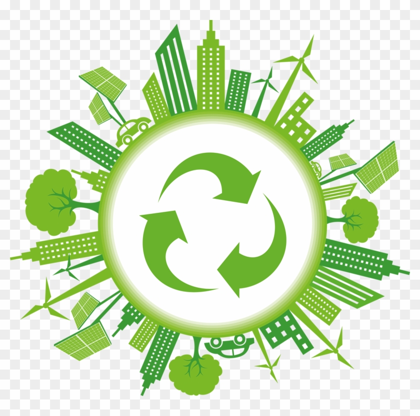 Building Recycling Illustration Flag Circular Loop - Recycling Illustration Clipart #5358185