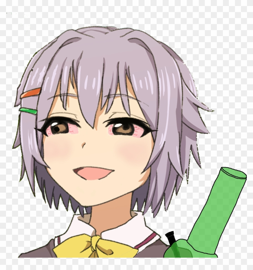 Hahaha Dude Check This Out - Anime Girl Smoking Weed Clipart