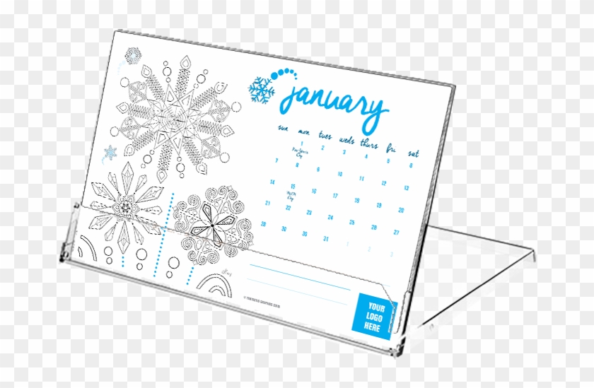 2018 Customizable Holiday Desktop Coloring Calendar - Paper Clipart