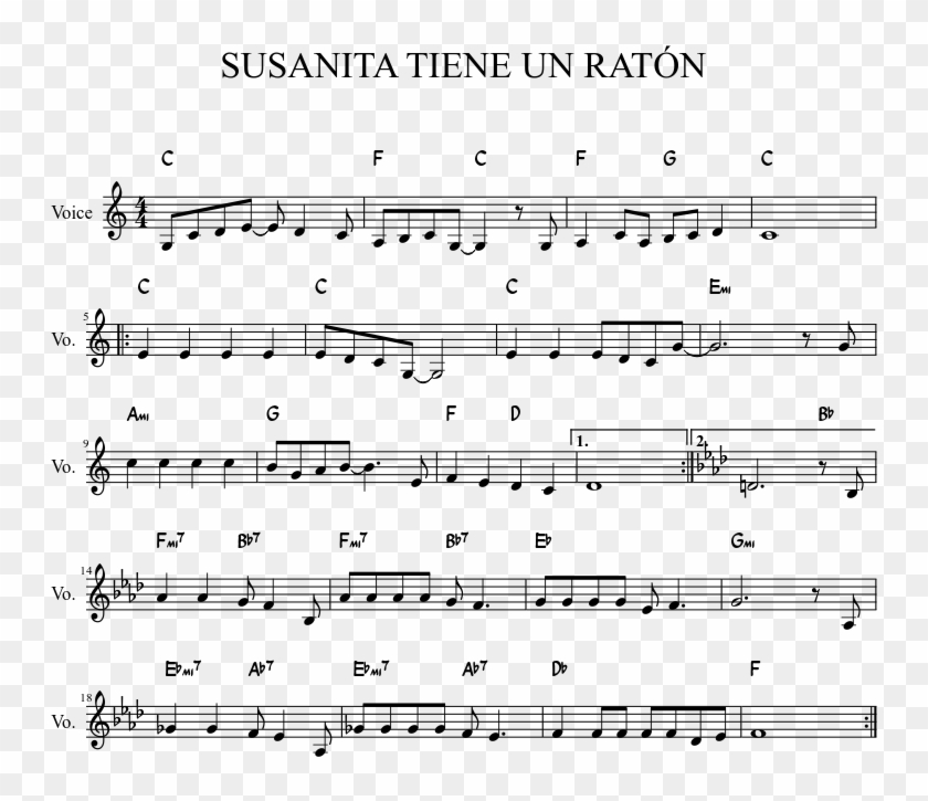 Susanita Tiene Un Ratón Sheet Music 1 Of 1 Pages - Pieśń Konfederatów Barskich Nuty Clipart