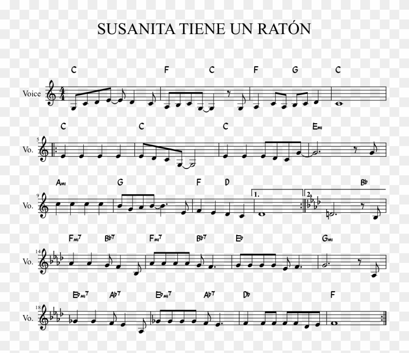 Susanita Tiene Un Ratón Sheet Music 1 Of 1 Pages - Pieśń Konfederatów Barskich Nuty Clipart #5362258