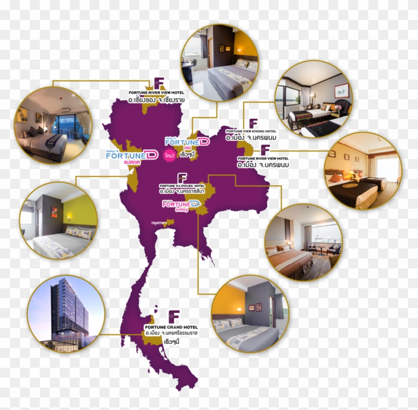 Our Hotel - Thailand Map Vector Png Clipart #5364332