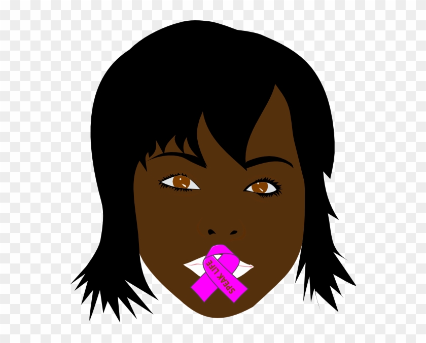 Speak Life Dark Brown Woman Svg Clip Arts 564 X 597 - Dark Hair Clipart - Png Download