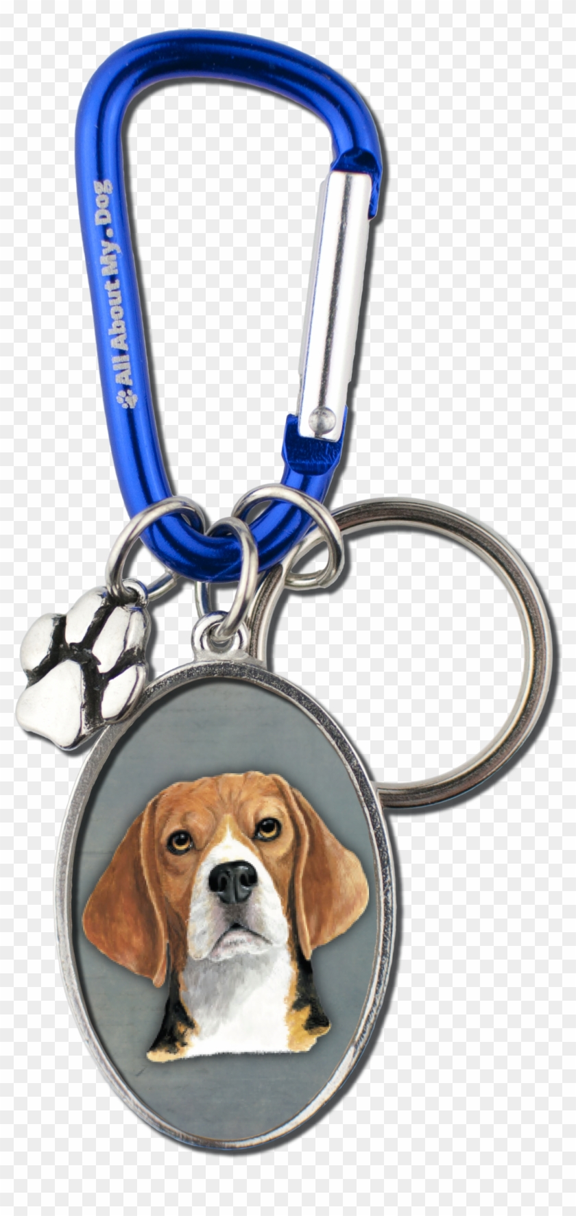 Beagle Cameo Carabiner Keychain - Keychain Clipart