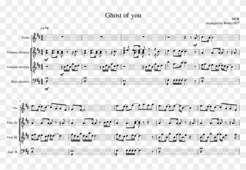 Ghost Of You - Sheet Music Robin Hooded Clipart