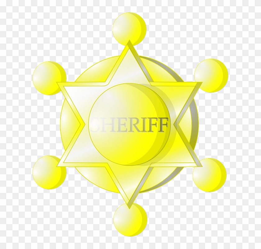Sheriff Badge Yellow Star Police Symbols Law - Sheriff Clipart #5366998