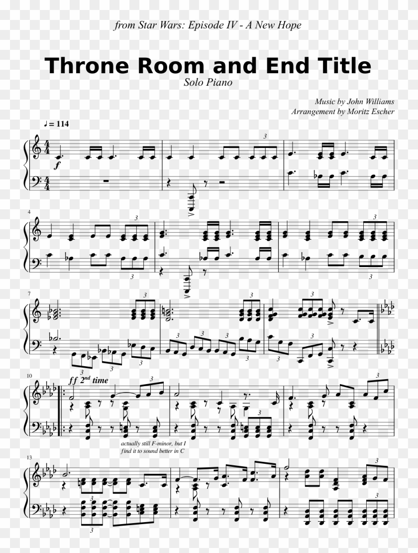 From Star Wars - Sheet Music Clipart #5368776