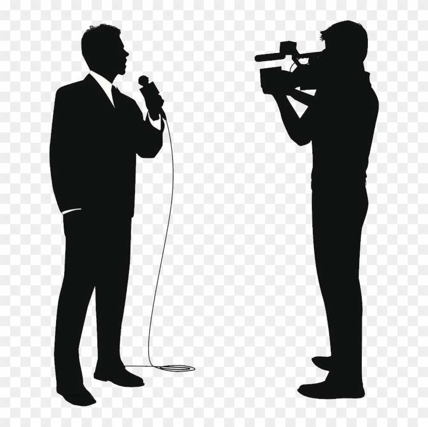 News Reporter Clipart Black And White - Png Download #5368905