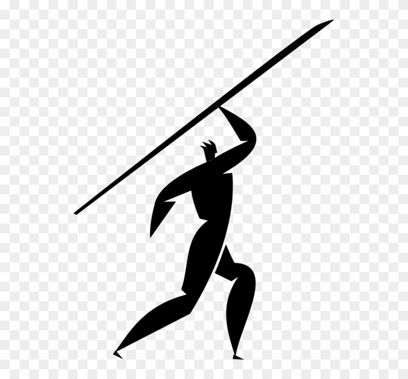 Vector Illustration Of Track And Field Athletic Sport - Javelin Clipart - Png Download #5369854