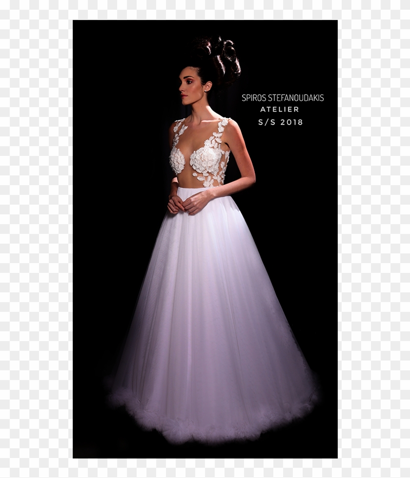Tulle Wedding Dress With Handmade Flowers And Applique - Bill Kaulitz Clipart