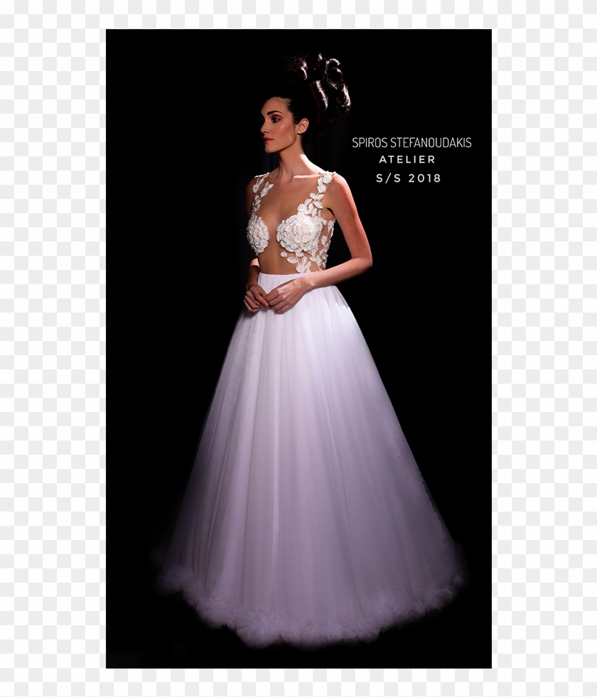 Tulle Wedding Dress With Handmade Flowers And Applique - Bill Kaulitz Clipart #5371048