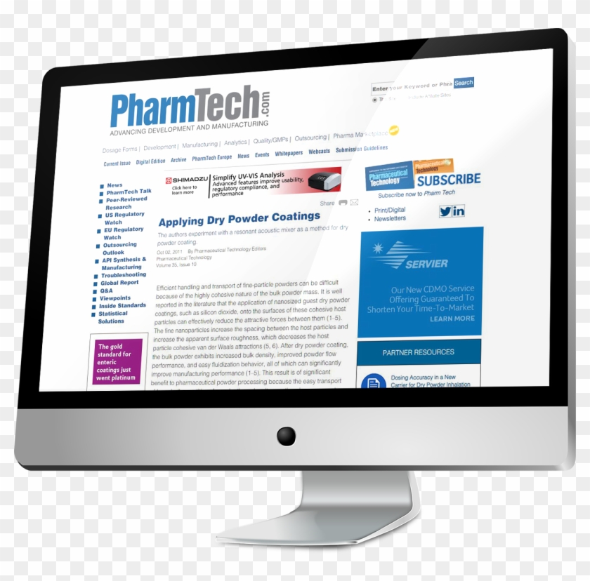 Pharmaceutical Technology Recently Published A Study - Computer Monitor Clipart #5371166