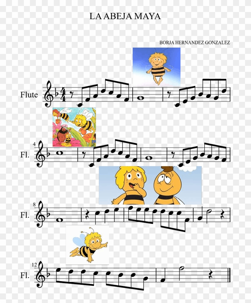La Abeja Maya Partitura Clipart #5371292
