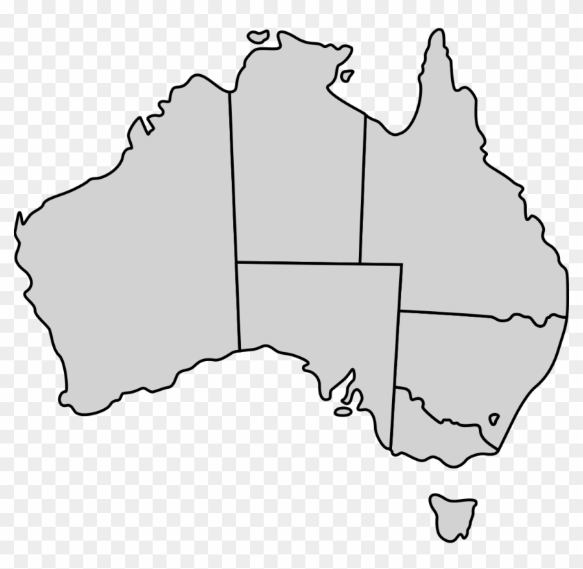 Clipart Freeuse Australia Drawing Basic - Australia Map States Vector - Png Download #5371859