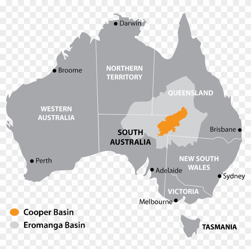 Australia Map Of Cooper & Eromanga Basins - Australian Gold Rush Map Clipart