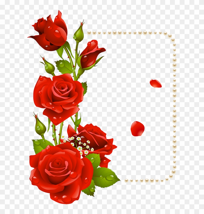 Fotos De Flores Rosas, Flores Bonitas, - Rose Flower Design Border Png Clipart #5373293
